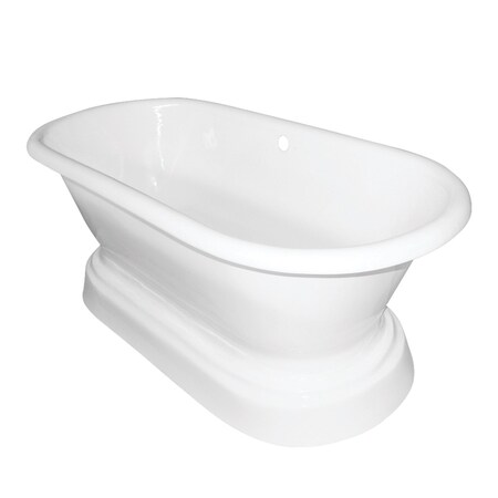 Aqua Eden Pedestal Bathtubs, 66 L, 30.13 W, White, Cast Iron VCTND663025
